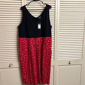City Chic Black and Red Tank Dress Size 24w